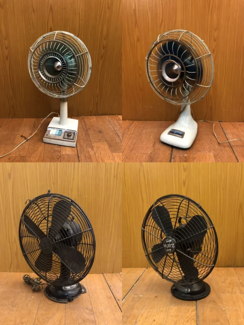 古民家カフェやオブジェにアジのある昭和レトロな扇風機 鉄製？